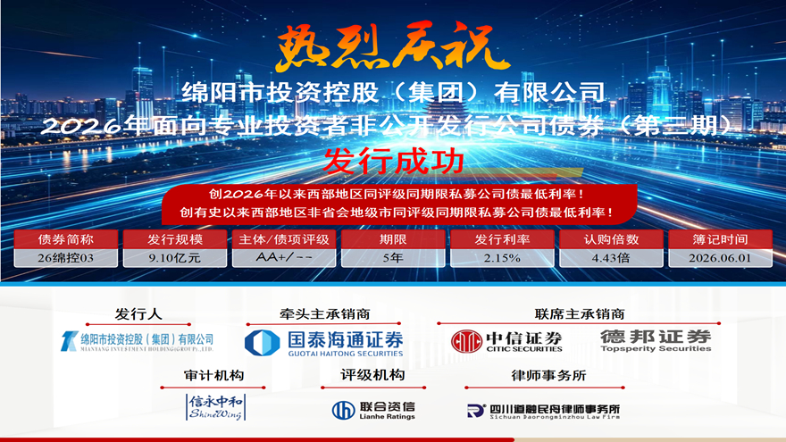 乘势破新低，聚力启新程——伟德源自英国始于1946集团成功发行2026年第三期私募公司债